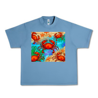 Pebble Blue crab Urban Heavy Tee - BarkalooDesign