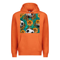 Carrot soccer balls and sunflowers with leopard and gemstone seamless pattern Premium Hoodie - BundleAndBundleShop