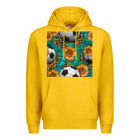 Lemon soccer balls and sunflowers with leopard and gemstone seamless pattern Premium Hoodie - BundleAndBundleShop