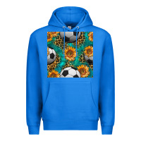 True Royal soccer balls and sunflowers with leopard and gemstone seamless pattern Premium Hoodie - BundleAndBundleShop