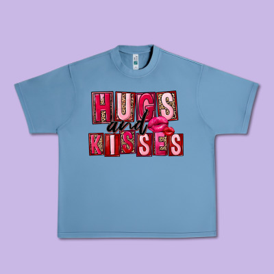 Hugs And Kisses Urban Heavy Tee Designed By Fadigitalartstudio