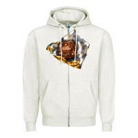 Oatmeal Heather chocolate package Zipper Hoodie - AdoDesignShop