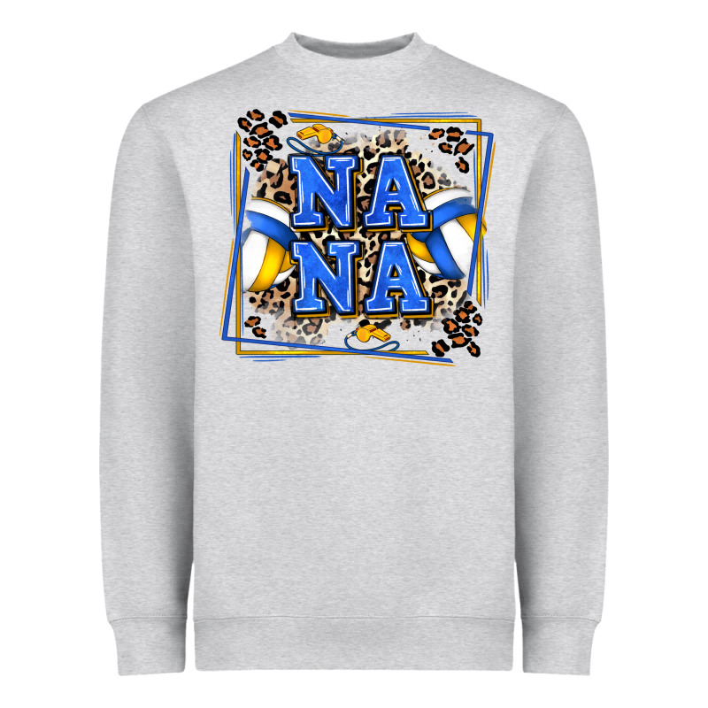 Volleyball Nana With Leopard Heavyweight Sweatshirt by Zillion Design Studio | Teevron