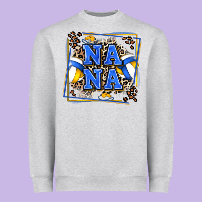 Volleyball Nana With Leopard Heavyweight Sweatshirt Designed By Zillion Design Studio