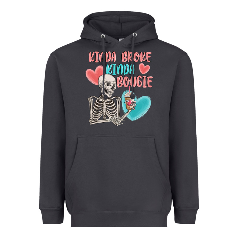 Kinda Broke Kinda Bougie Heavyweight Hoodie by MaliasSmallBusiness | Teevron