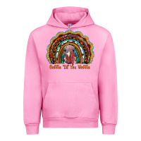 Fuchsia Pink gobble till you wobble thanksgiving rainbow Urban Hoodie - RanaPortraitStore