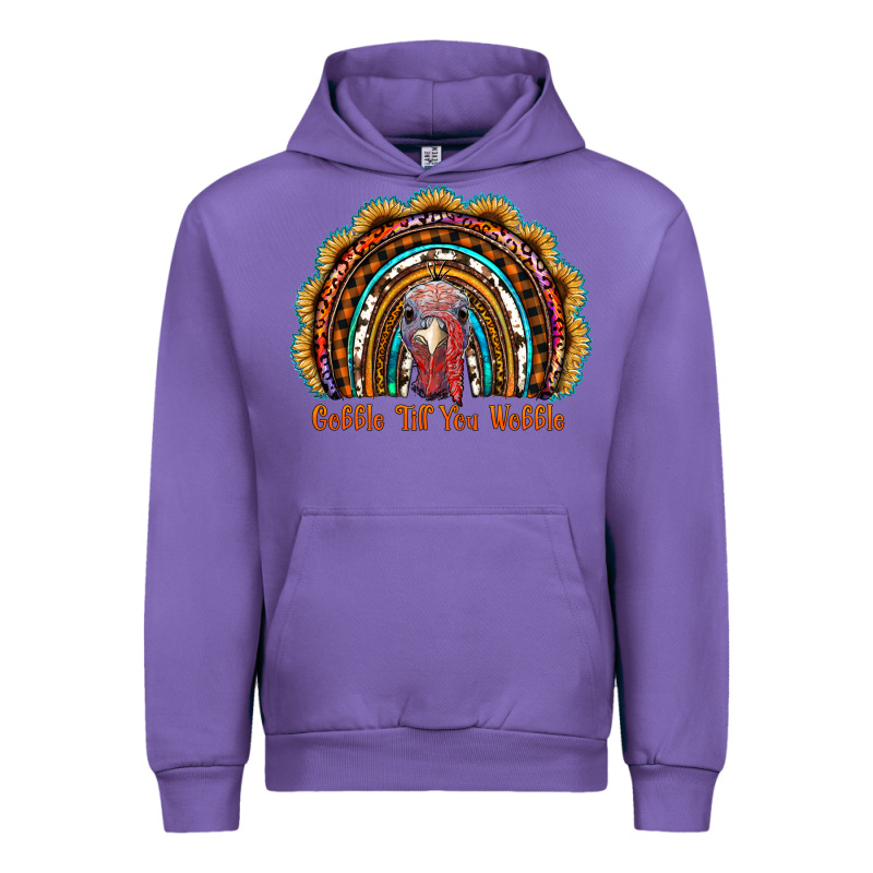 Gobble Till You Wobble Thanksgiving Rainbow Urban Hoodie by RanaPortraitStore | Teevron