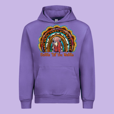 Gobble Till You Wobble Thanksgiving Rainbow Urban Hoodie Designed By Ranaportraitstore