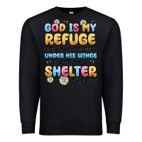 Black god is my refuge and my fortress under his wings Premium Sweatshirt - MaliasSmallBusiness