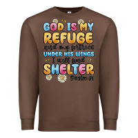 Chestnut god is my refuge and my fortress under his wings Premium Sweatshirt - MaliasSmallBusiness
