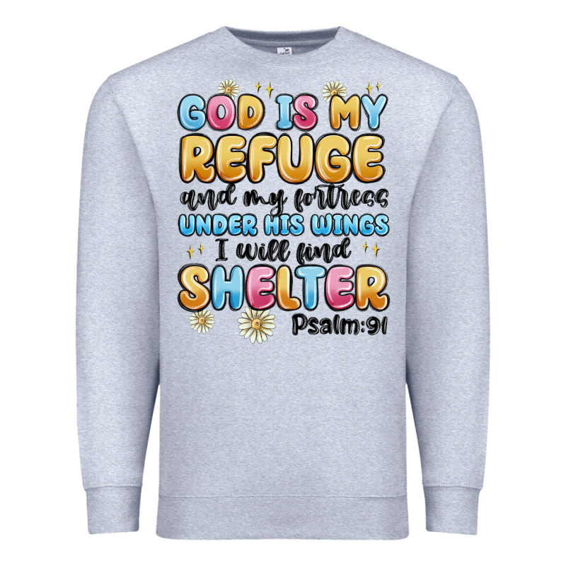 God Is My Refuge And My Fortress Under His Wings Premium Sweatshirt by MaliasSmallBusiness | Teevron