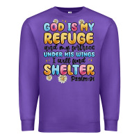 Purple god is my refuge and my fortress under his wings Premium Sweatshirt - MaliasSmallBusiness