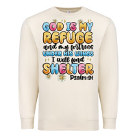 Sandshell god is my refuge and my fortress under his wings Premium Sweatshirt - MaliasSmallBusiness