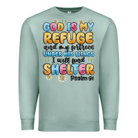 Seafoam god is my refuge and my fortress under his wings Premium Sweatshirt - MaliasSmallBusiness