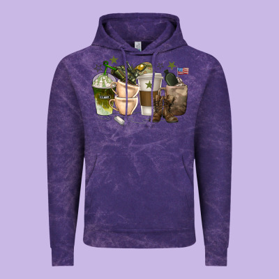 Vintage Hoodie coffee cups army