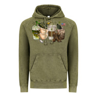 Vintage Olive coffee cups army Vintage Hoodie - texasbilliewilder