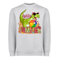 Heather Grey hello summer rex Heavyweight Sweatshirt - texasbilliewilder