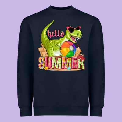 Hello Summer Rex Heavyweight Sweatshirt Designed By Texasbilliewilder
