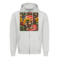 Dove Grey usa flag with army boot seamless pattern Zipper Hoodie - BundleAndBundleShop