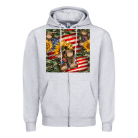 Heather Grey usa flag with army boot seamless pattern Zipper Hoodie - BundleAndBundleShop