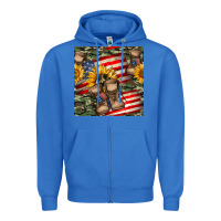 True Royal usa flag with army boot seamless pattern Zipper Hoodie - BundleAndBundleShop