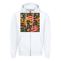 White usa flag with army boot seamless pattern Zipper Hoodie - BundleAndBundleShop