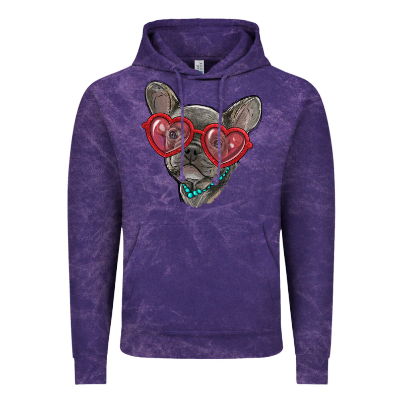 French Bulldog With Love Glasses Vintage Hoodie by RanaPortraitStore | Teevron
