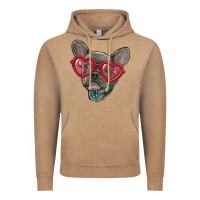 Vintage Coffee french bulldog with love glasses Vintage Hoodie - RanaPortraitStore