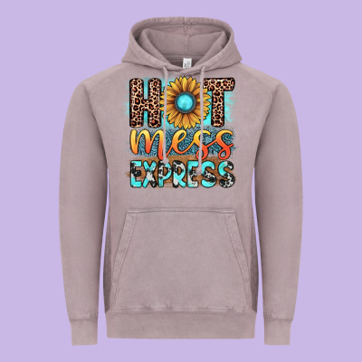 Hot Mess Express Vintage Hoodie Designed By Jahusdesignshop