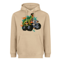 Mushroom monster truck and t rex dinosaur Heavyweight Hoodie - MaliasSmallBusiness