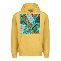 Antique Gold basketball uniform and hoop seamless pattern Premium Hoodie - BundleAndBundleShop