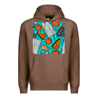 Chestnut basketball uniform and hoop seamless pattern Premium Hoodie - BundleAndBundleShop