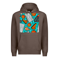 Coffee basketball uniform and hoop seamless pattern Premium Hoodie - BundleAndBundleShop