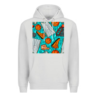 Dove Grey basketball uniform and hoop seamless pattern Premium Hoodie - BundleAndBundleShop