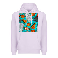 Lilac basketball uniform and hoop seamless pattern Premium Hoodie - BundleAndBundleShop