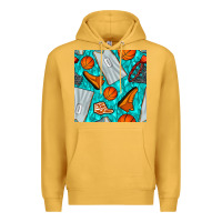 Mustard basketball uniform and hoop seamless pattern Premium Hoodie - BundleAndBundleShop