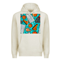 Oatmeal Heather basketball uniform and hoop seamless pattern Premium Hoodie - BundleAndBundleShop