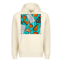 Sandshell basketball uniform and hoop seamless pattern Premium Hoodie - BundleAndBundleShop
