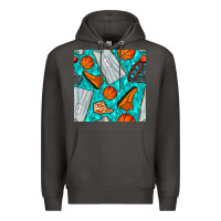 Smoke basketball uniform and hoop seamless pattern Premium Hoodie - BundleAndBundleShop