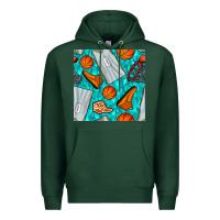 Sports Green basketball uniform and hoop seamless pattern Premium Hoodie - BundleAndBundleShop