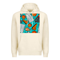 Tofu basketball uniform and hoop seamless pattern Premium Hoodie - BundleAndBundleShop