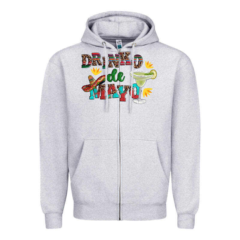 Drinko De Mayo With Margarita And  Sombrero Zipper Hoodie by Artiststas | Teevron