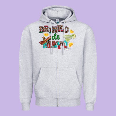 Drinko De Mayo With Margarita And  Sombrero Zipper Hoodie Designed By Artiststas