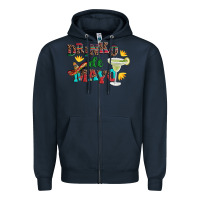 Navy drinko de mayo with margarita and  sombrero Zipper Hoodie - Artiststas