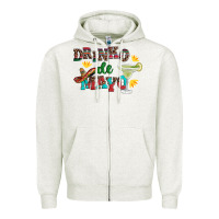 Oatmeal Heather drinko de mayo with margarita and  sombrero Zipper Hoodie - Artiststas
