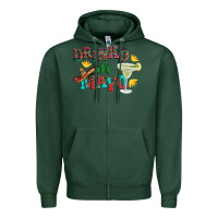 Sports Green drinko de mayo with margarita and  sombrero Zipper Hoodie - Artiststas