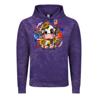 Cloud Purple cute cow fourth of july Vintage Hoodie - texasbilliewilder