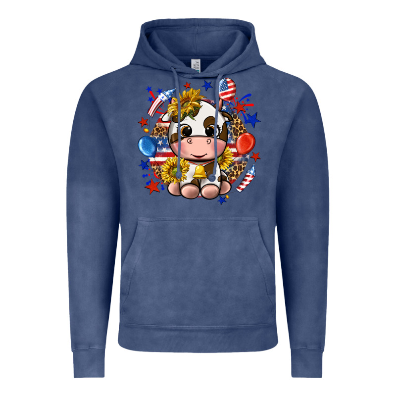 Cute Cow Fourth Of July Vintage Hoodie by texasbilliewilder | Teevron
