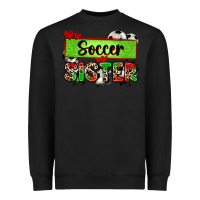 Black soccer sister with leopard Heavyweight Sweatshirt - Zillion Design Studio