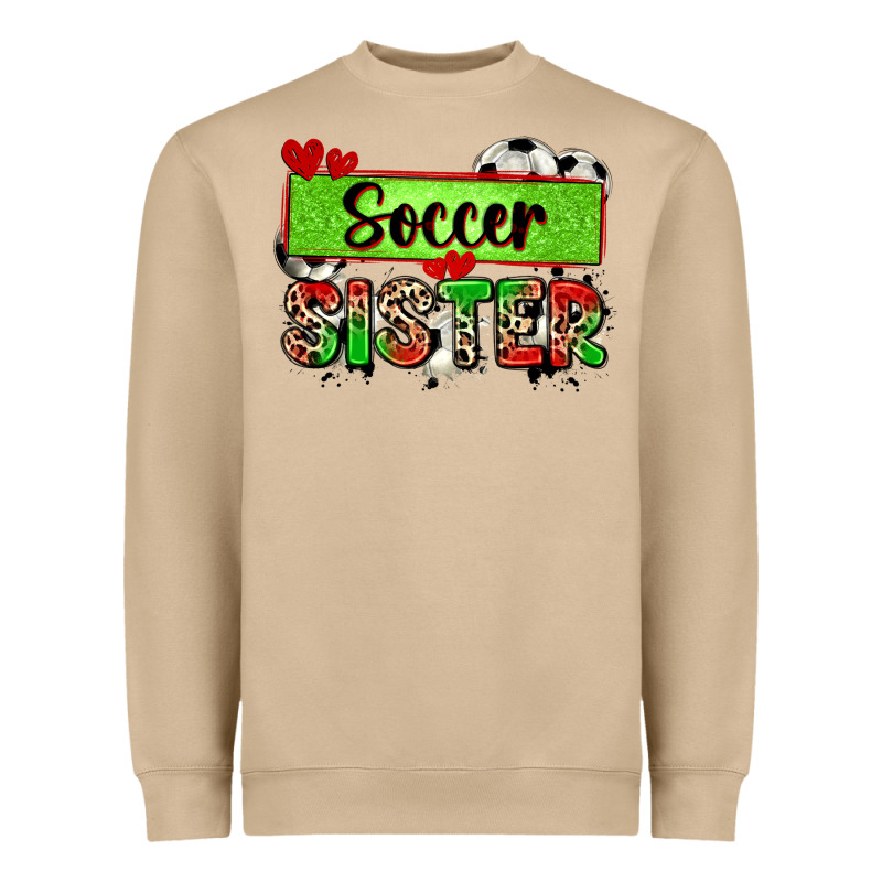 Soccer Sister With Leopard Heavyweight Sweatshirt by Zillion Design Studio | Teevron